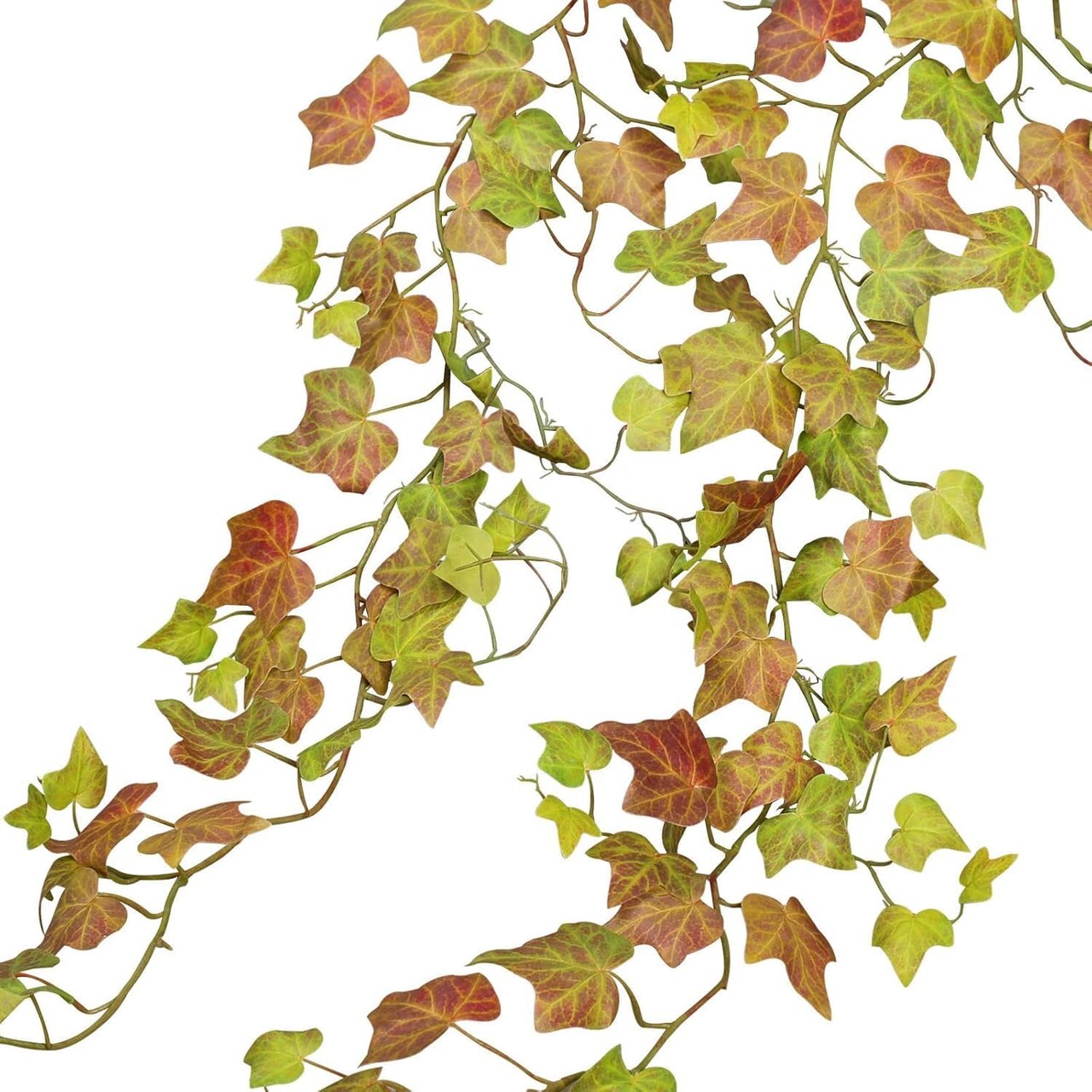 Artificial Fall Leaves Garland - Lifelike Fake Pumpkin Vines for Outdoors and Bedroom Décor - Greenery Garland with Fake English Ivy and Ivy Vines (Ivy Garland 1#)